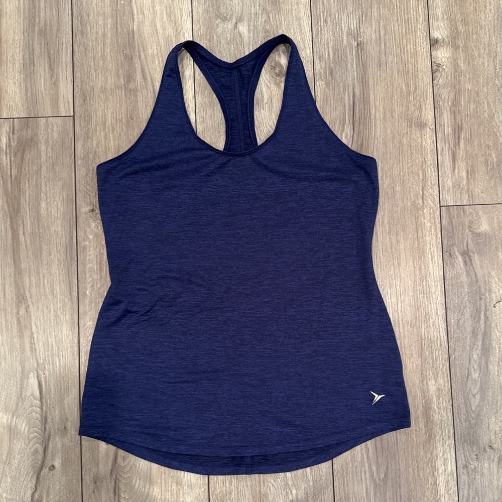 Old Navy Active Go Dry Racerback Tank Top Women's Size Medium Blue Athletic Fit